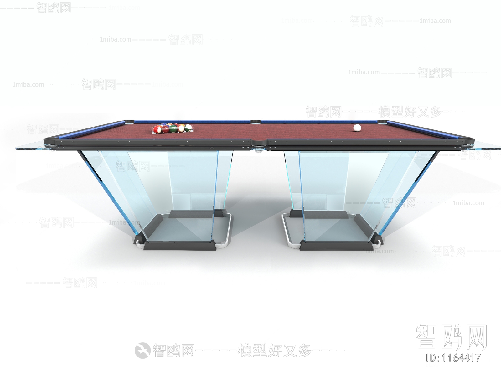 现代玻璃台球桌