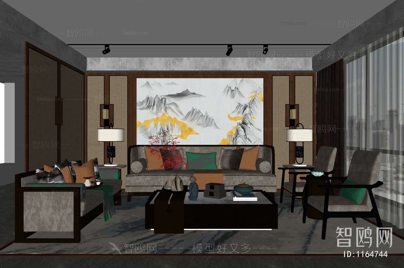 New Chinese Style A Living Room