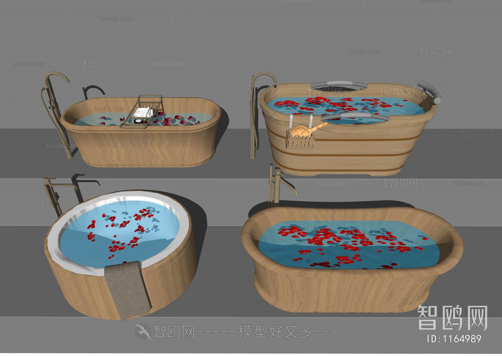 现代木质浴桶浴缸组合