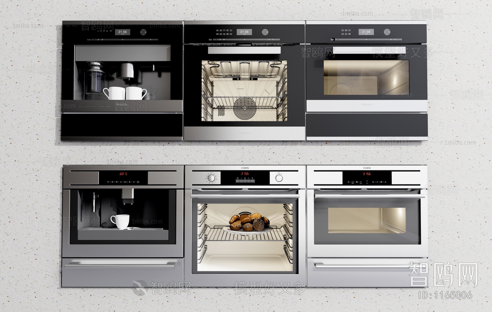 现代烤箱、微波炉组合