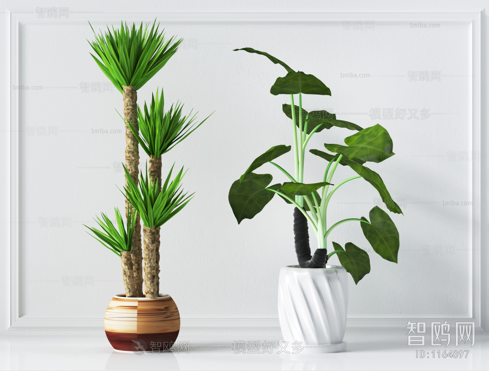 Modern Potted Green Plant