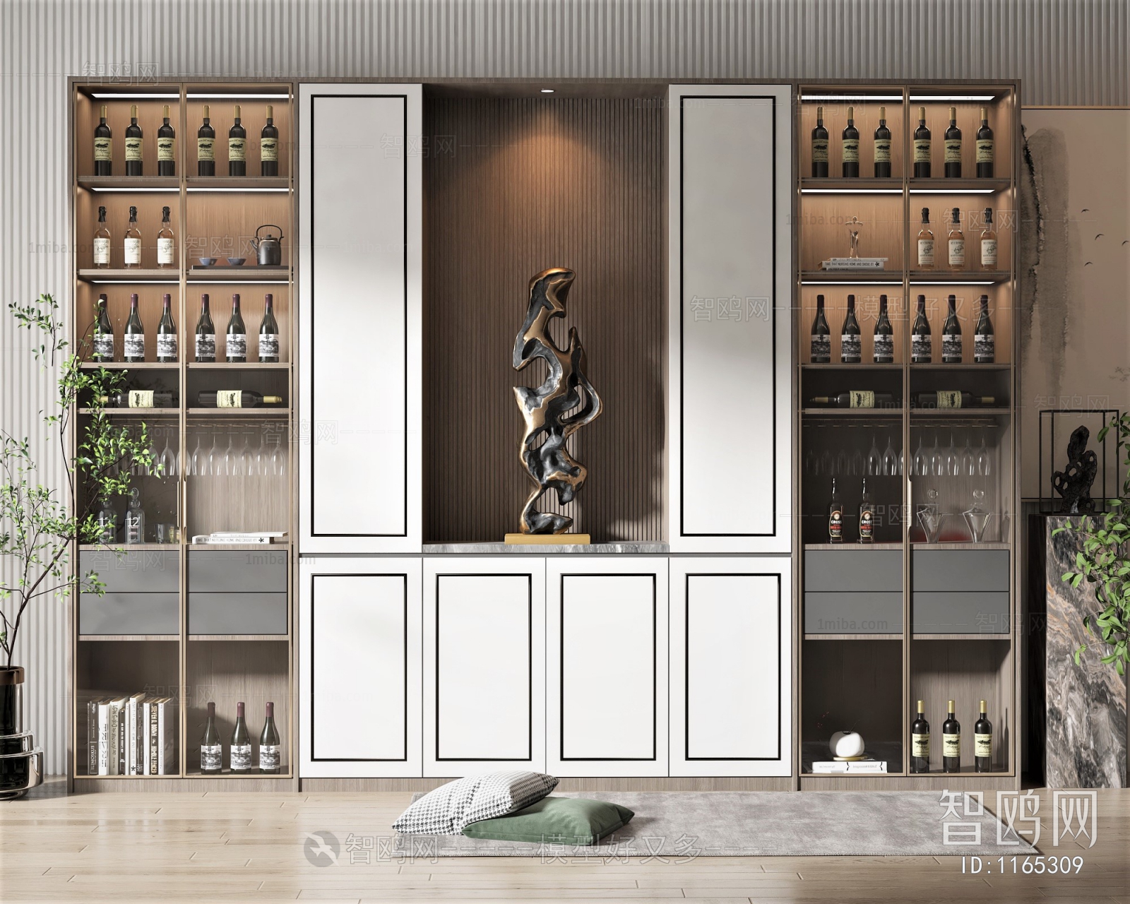 New Chinese Style Wine Cabinet