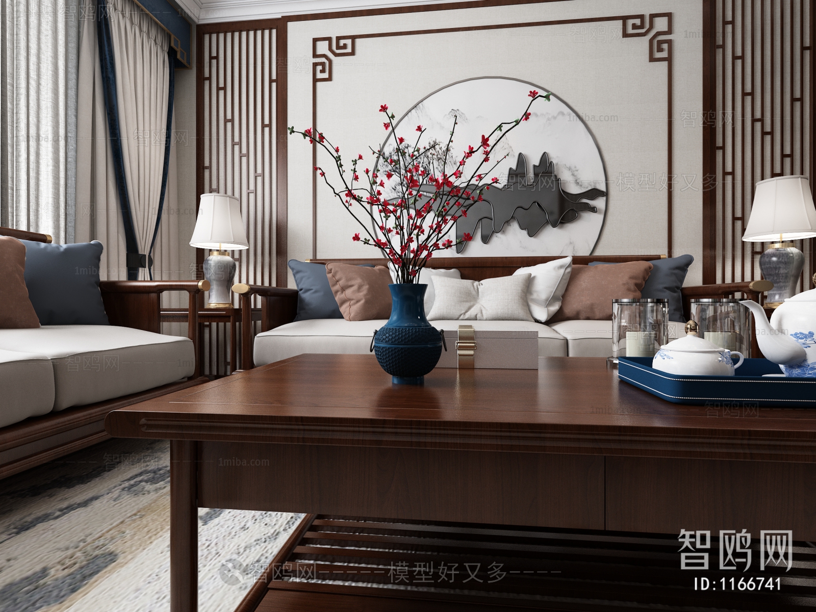 New Chinese Style A Living Room