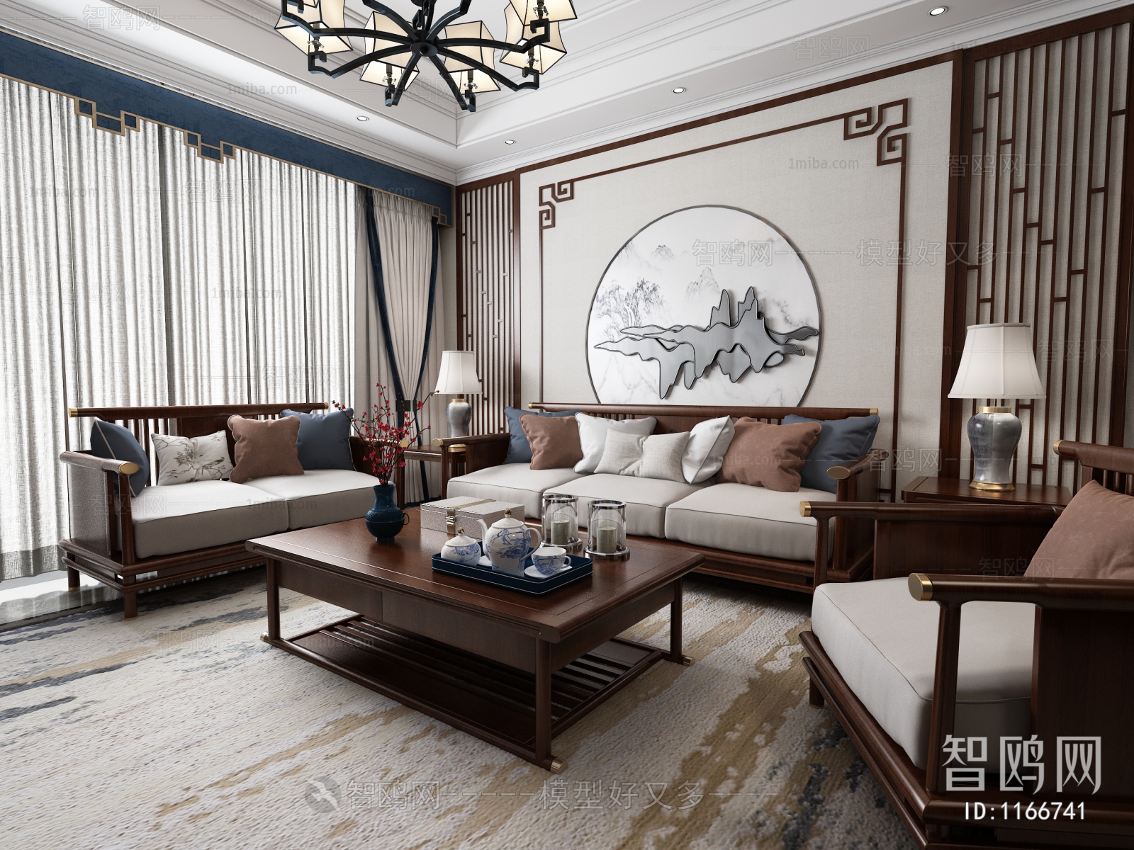 New Chinese Style A Living Room