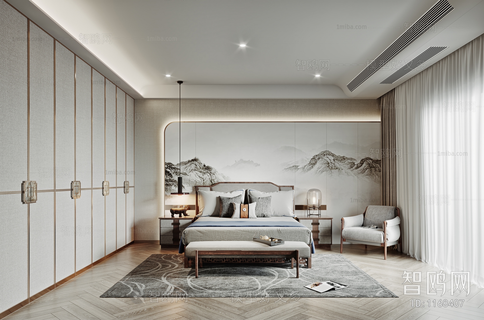 New Chinese Style Bedroom