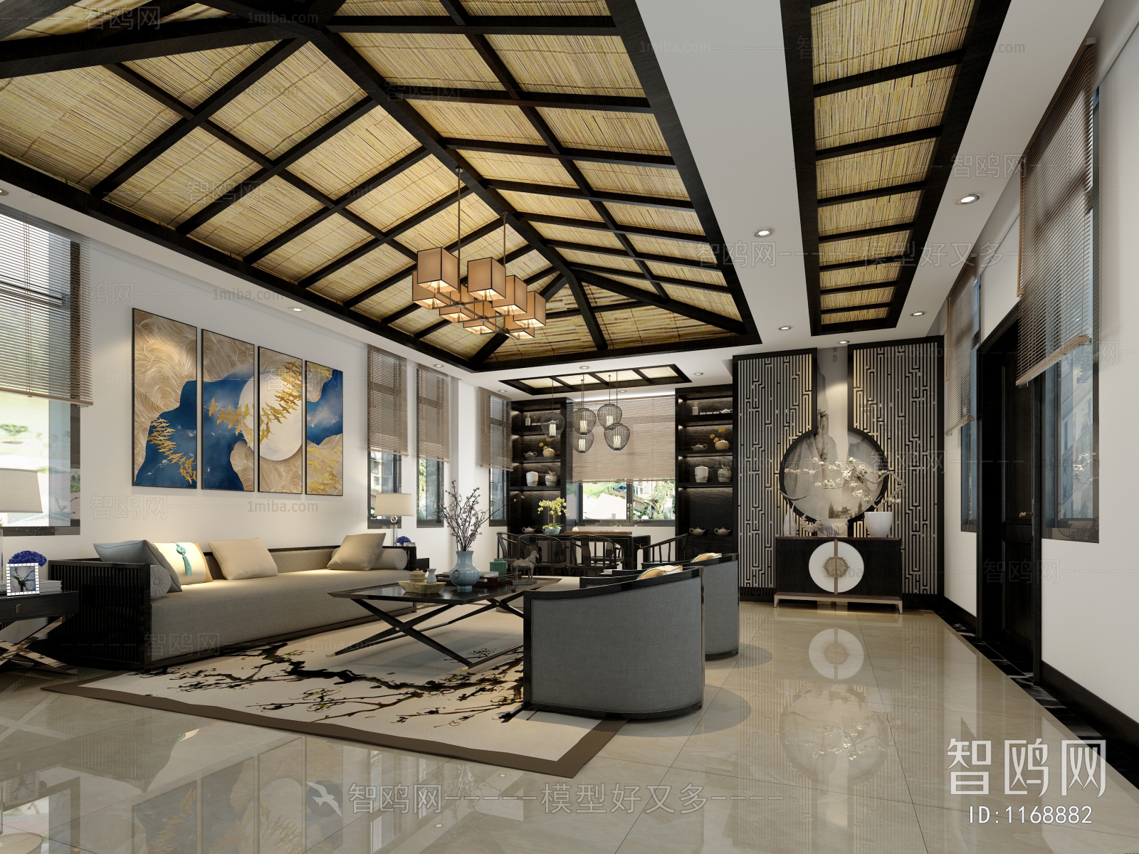 New Chinese Style A Living Room