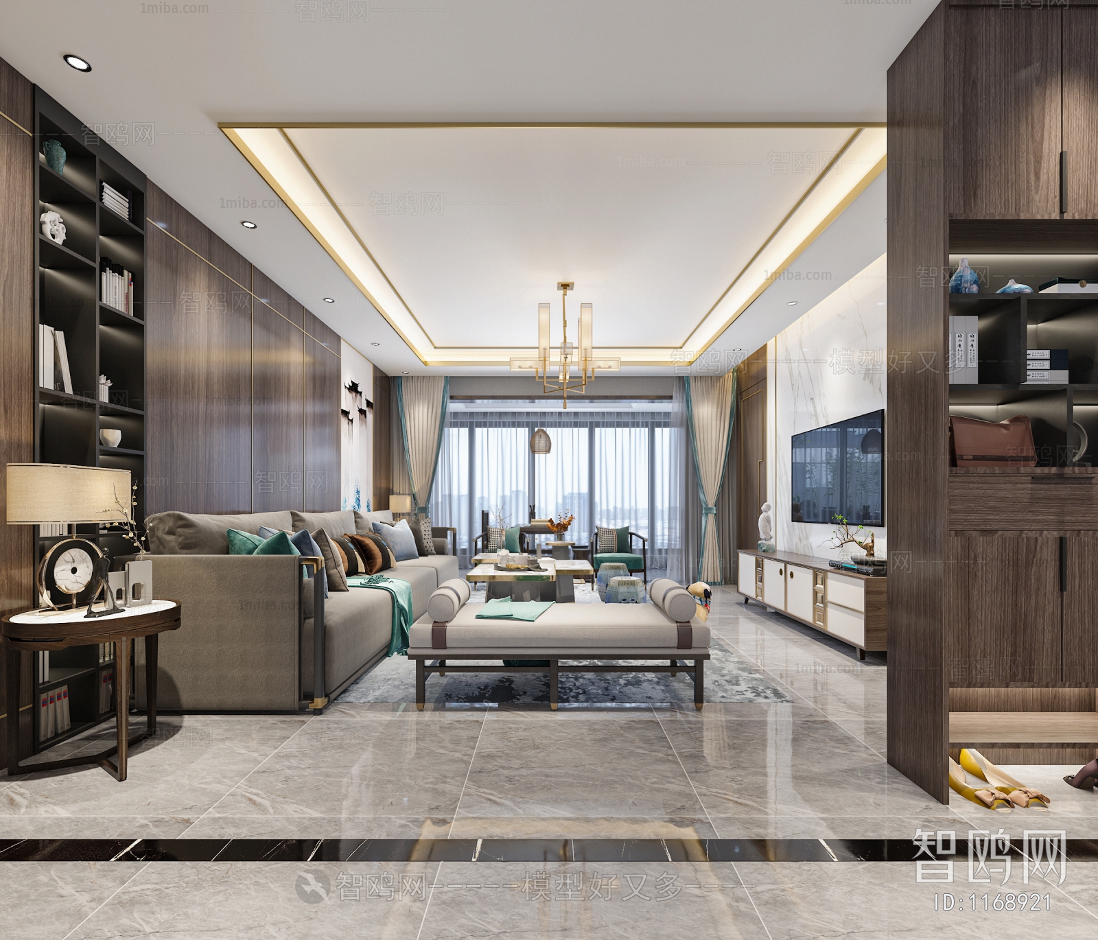 New Chinese Style A Living Room