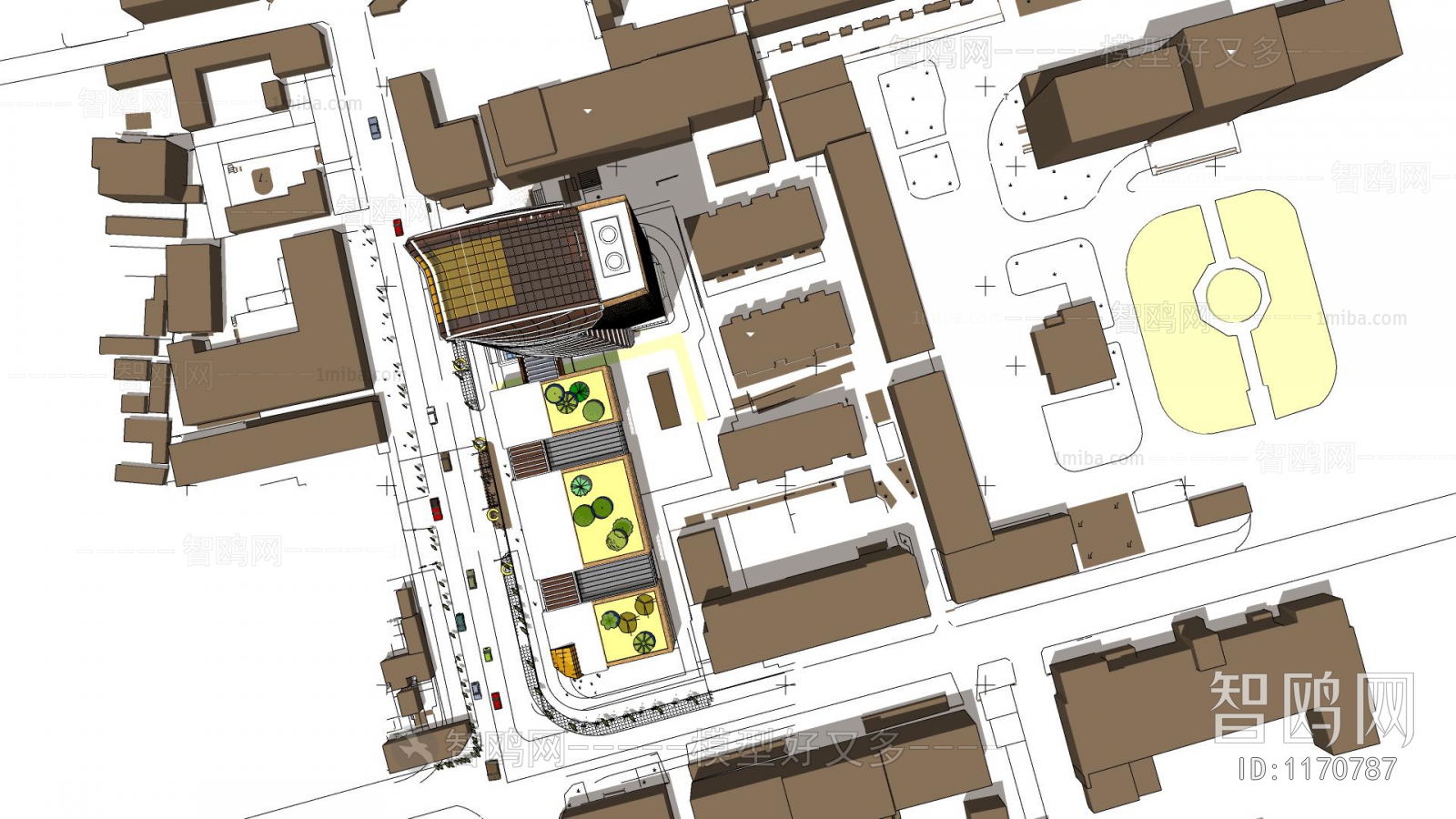 Modern Architectural Bird's-eye View Planning