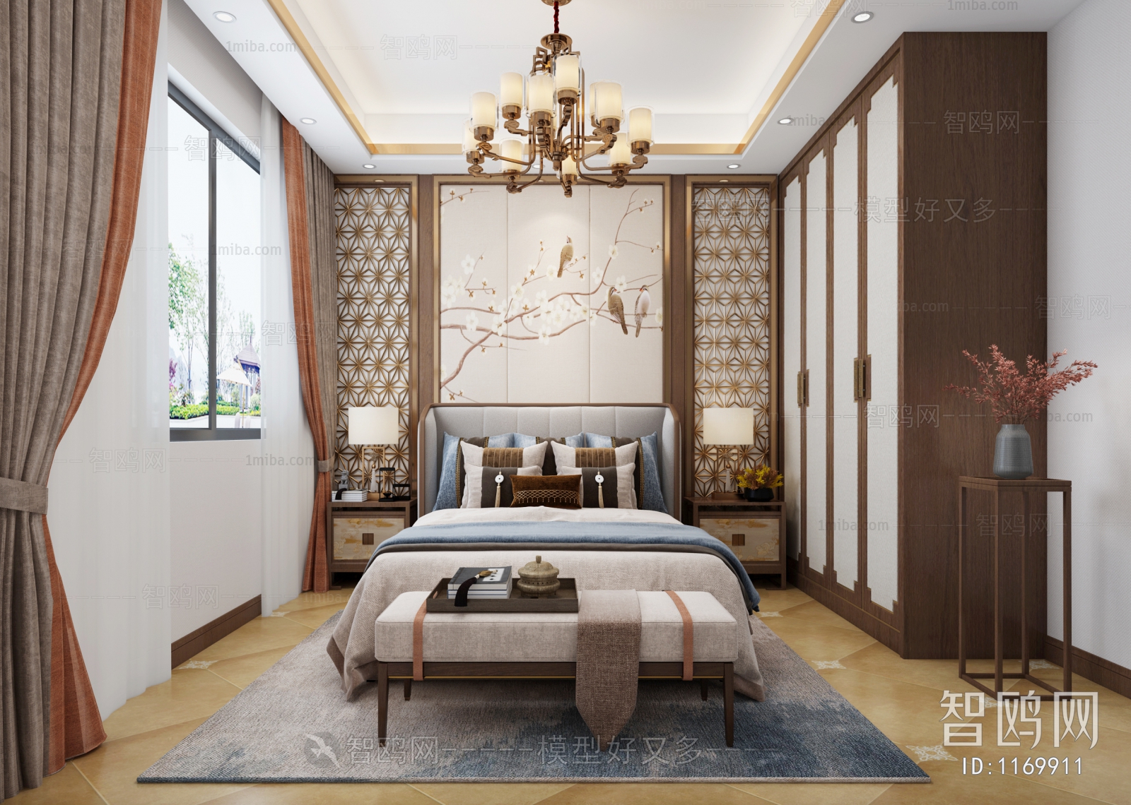 New Chinese Style Bedroom