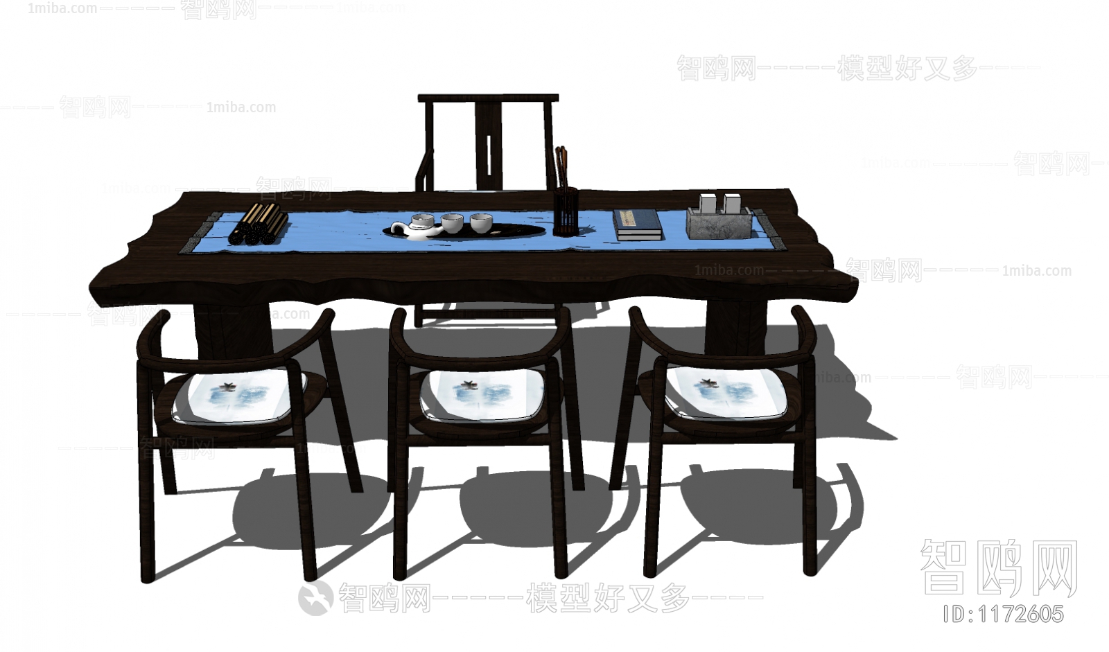 中式茶桌3D模型下载