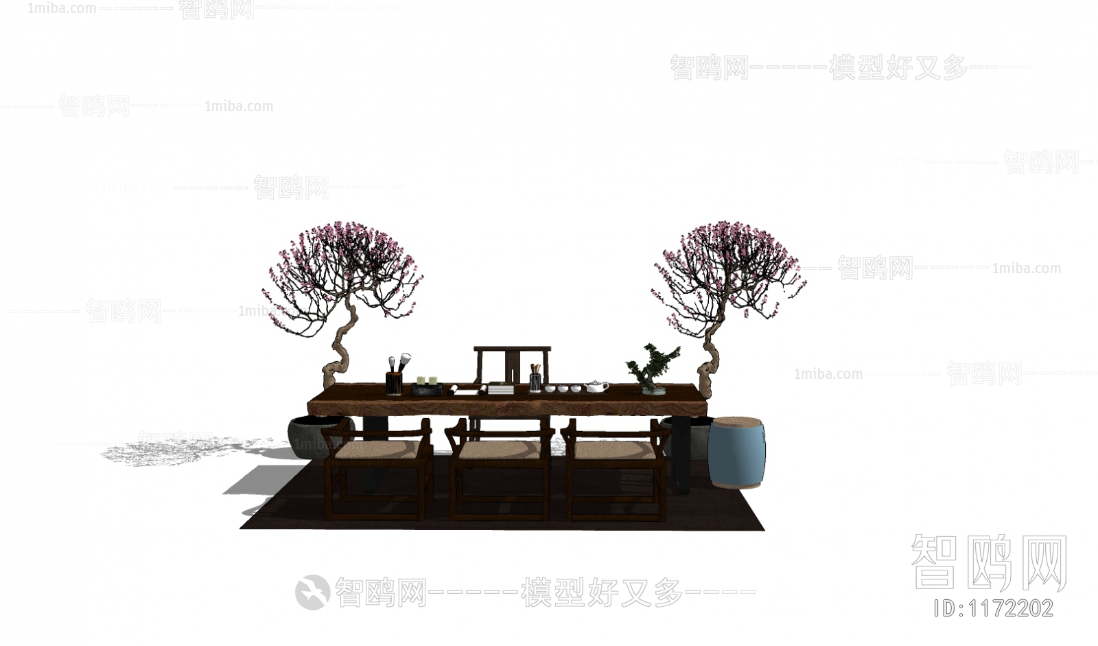 中式休闲桌椅组合