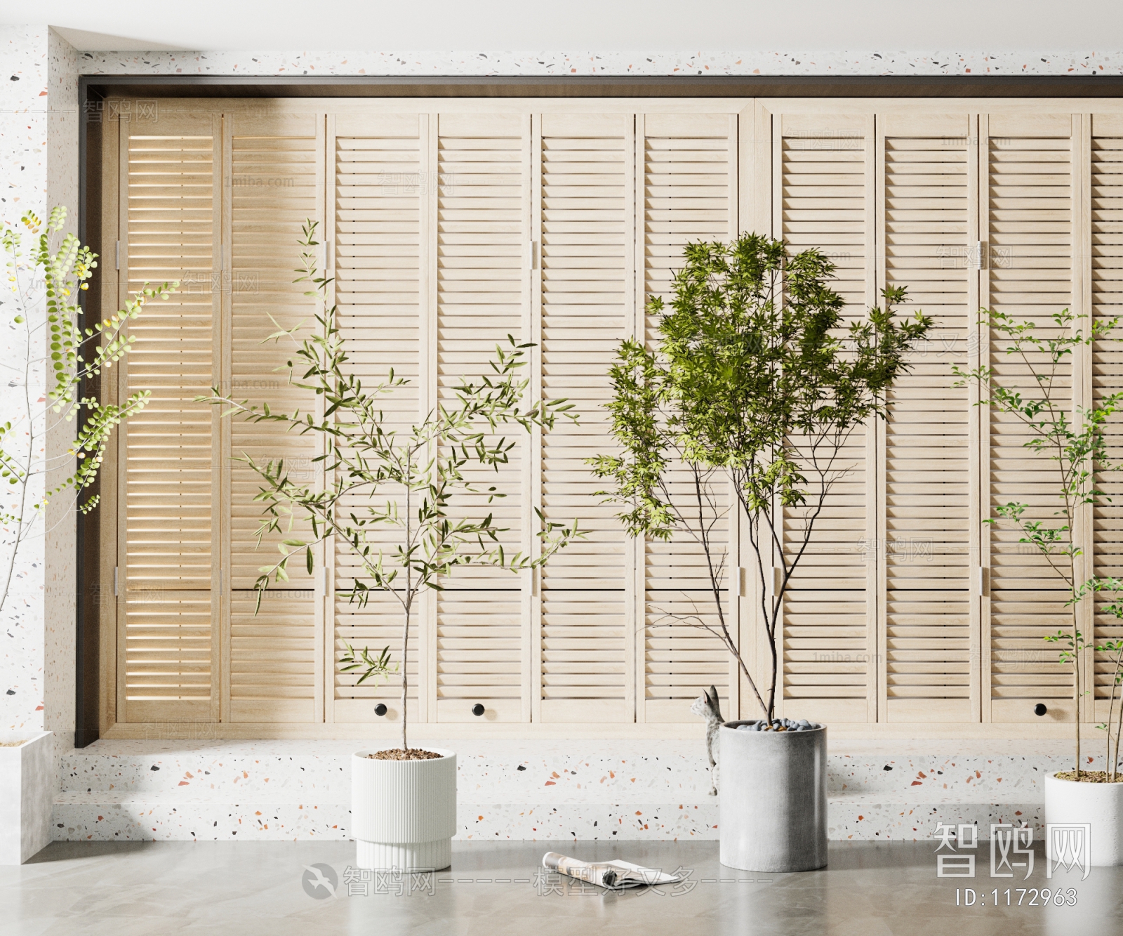 Modern Potted Green Plant