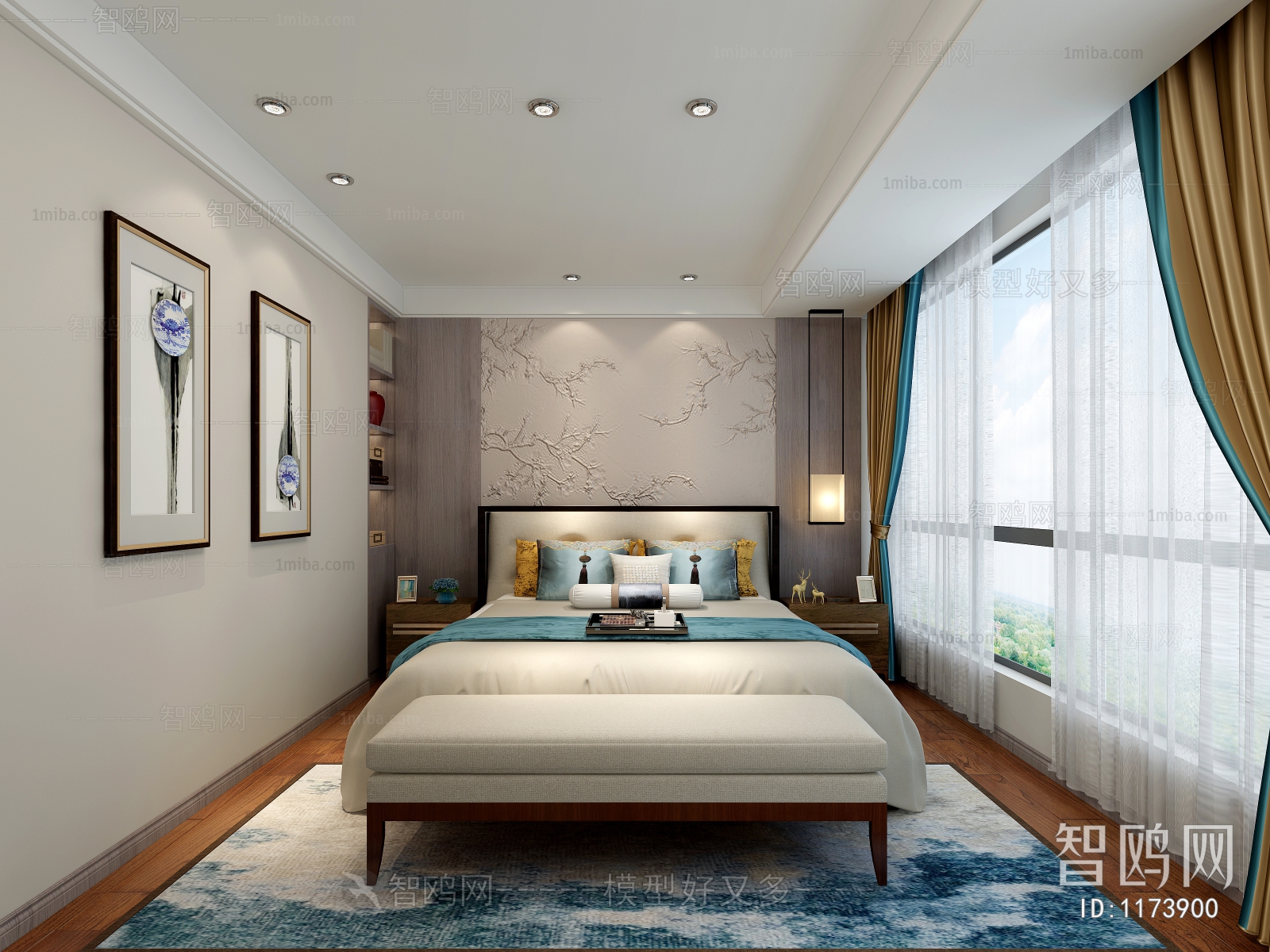 New Chinese Style Bedroom