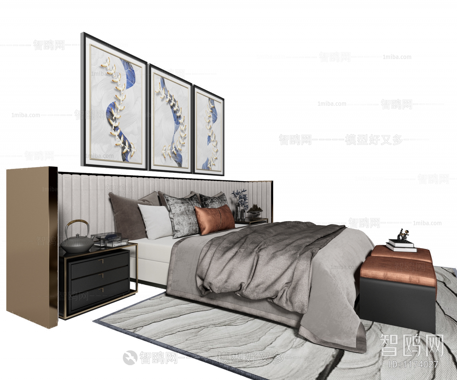 New Chinese Style Double Bed