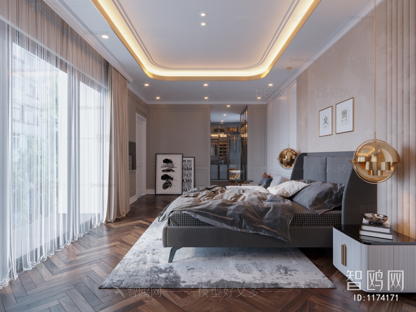 Simple European Style Bedroom