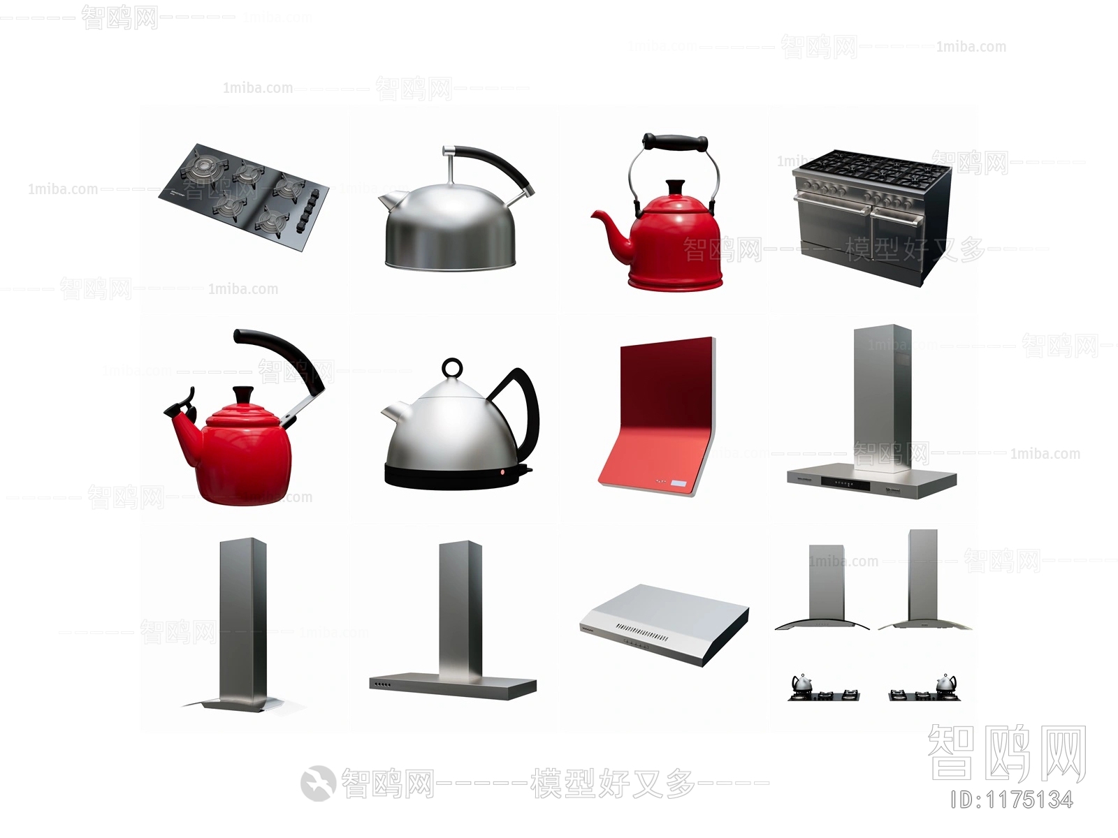 现代厨房电器 燃气灶 吸油烟机 水壶厨具