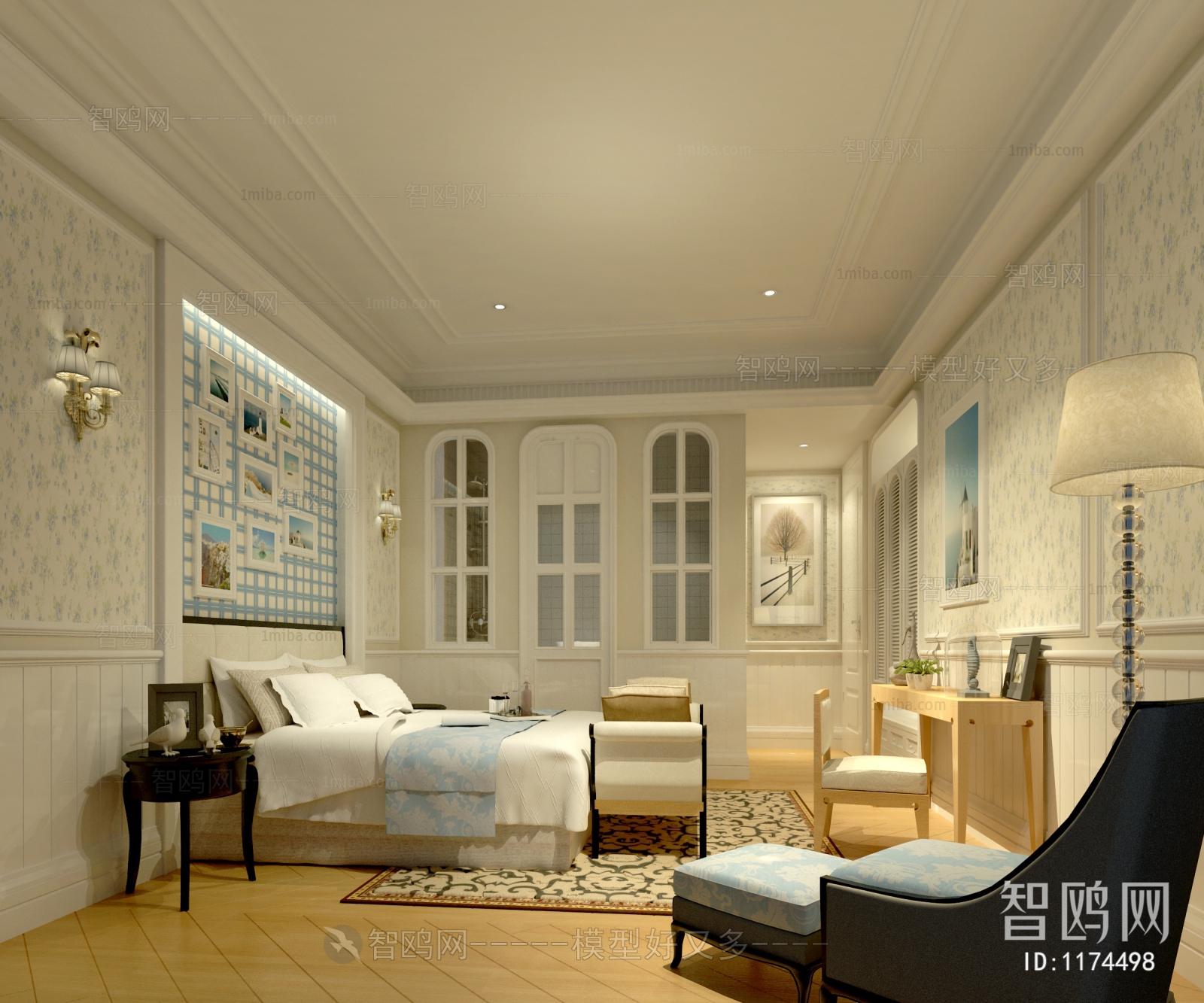 Simple European Style Bedroom