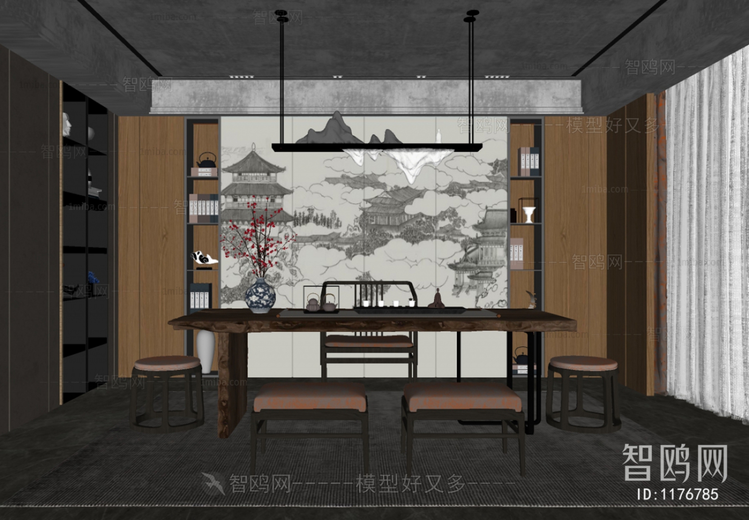 New Chinese Style Study Space