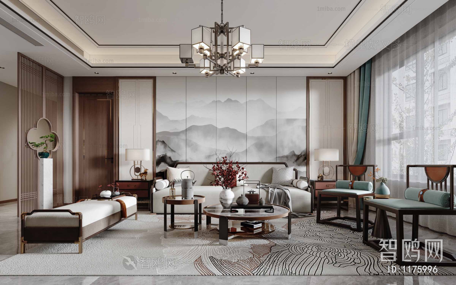 New Chinese Style A Living Room