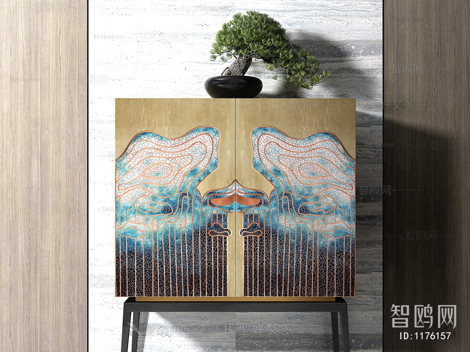 New Chinese Style Decorative Cabinet