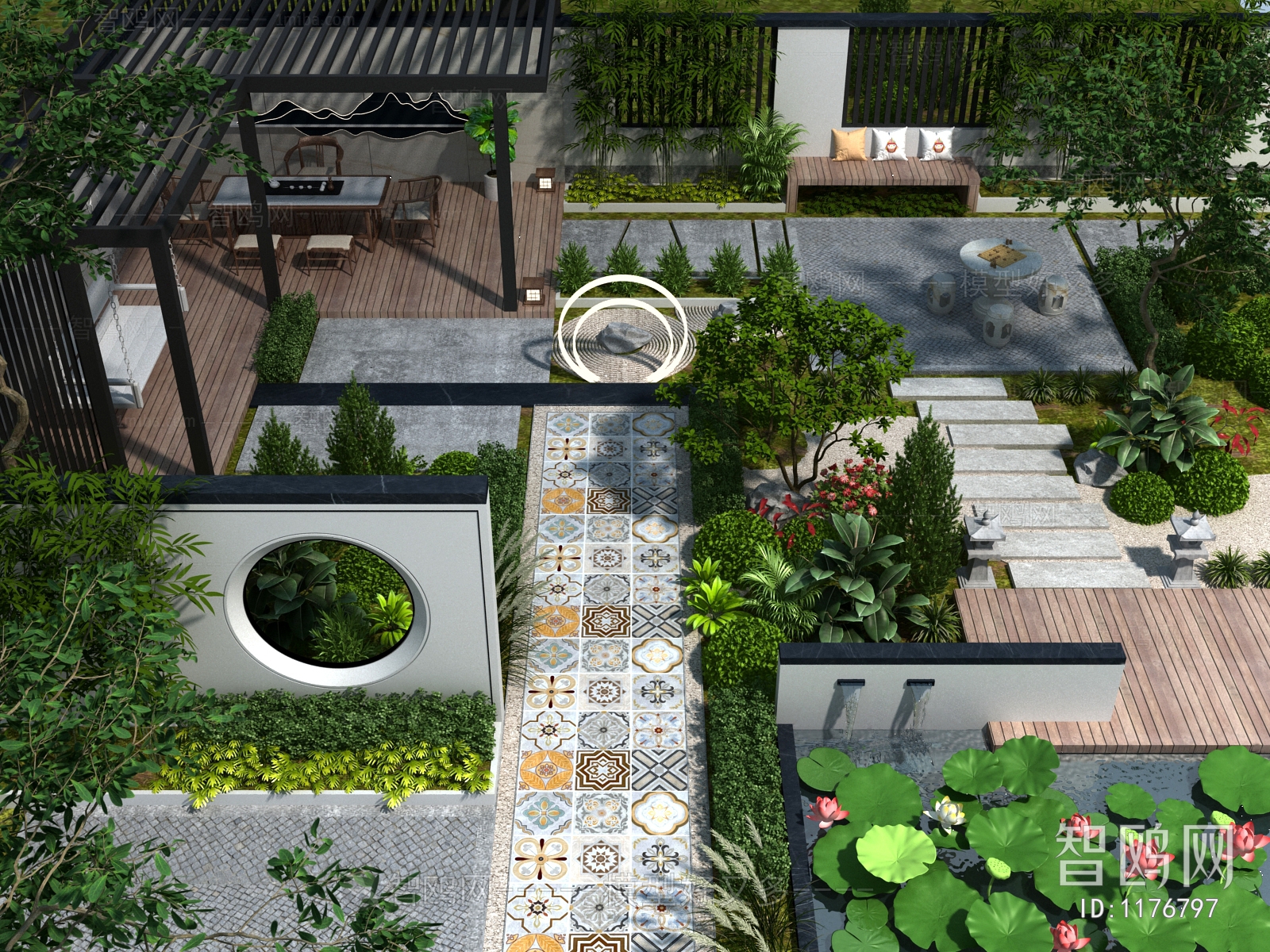 New Chinese Style Courtyard/landscape