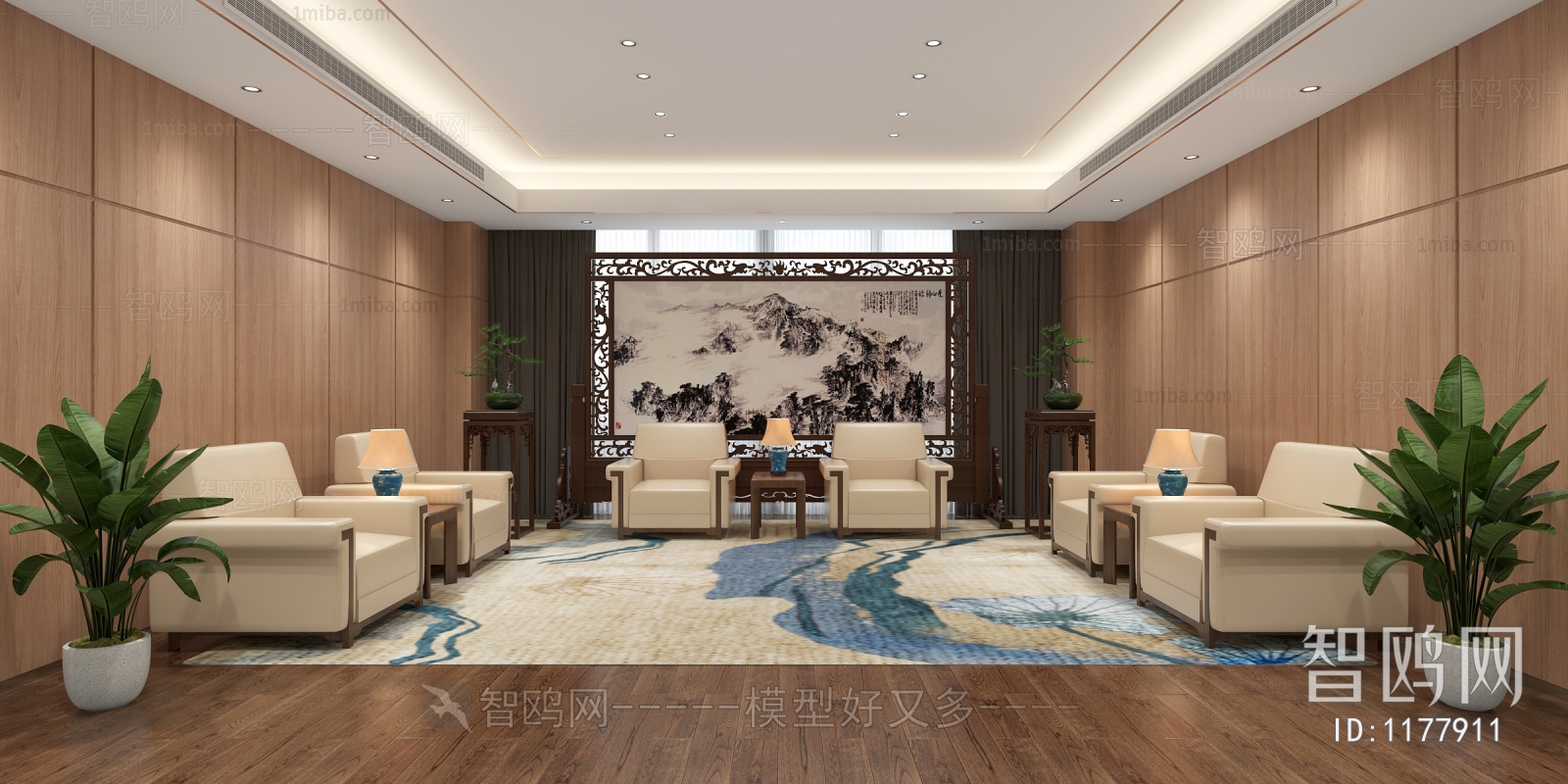 Chinese Style Office Living Room