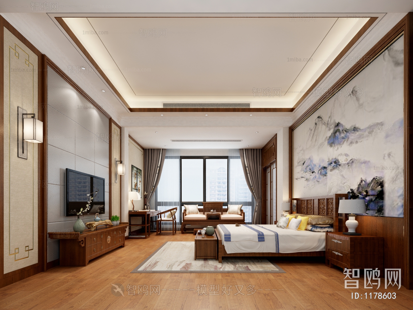 New Chinese Style Bedroom