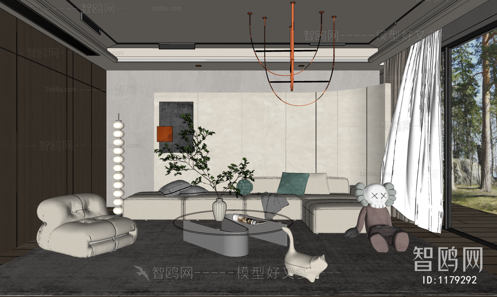 Modern Wabi-sabi Style A Living Room