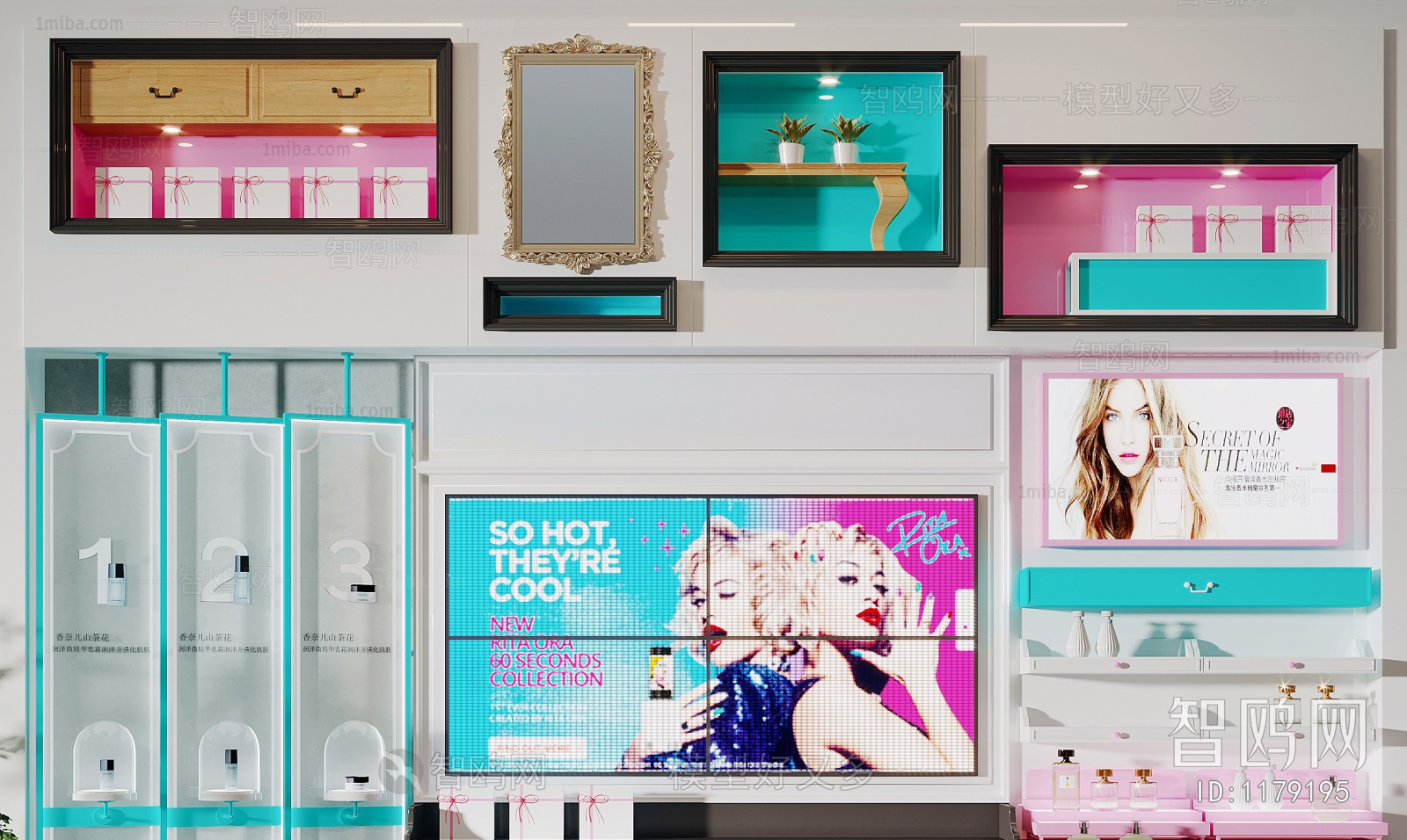 现代化妆品货柜 香水展示柜