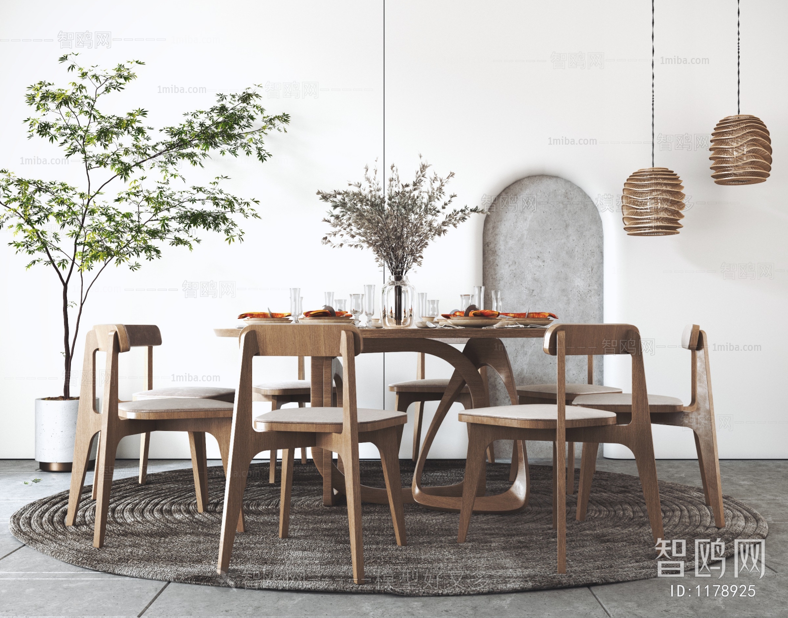 Wabi-sabi Style Dining Table And Chairs