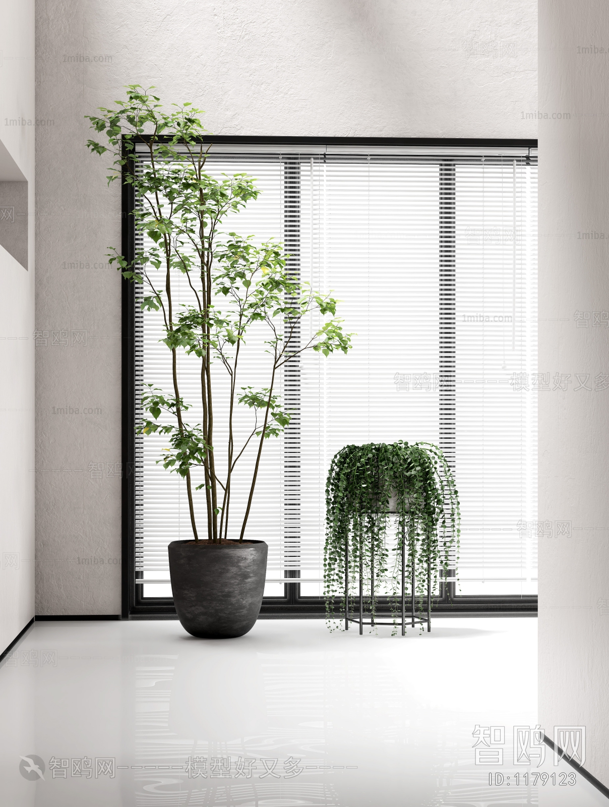 Modern Potted Green Plant