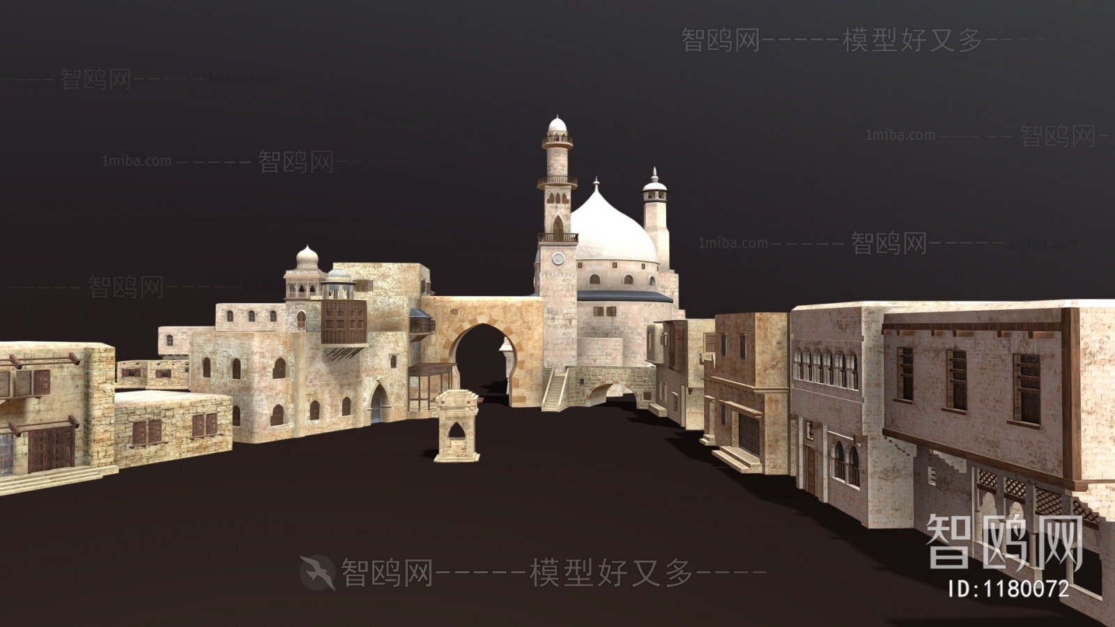 现代阿拉伯建筑，教堂3D模型下载