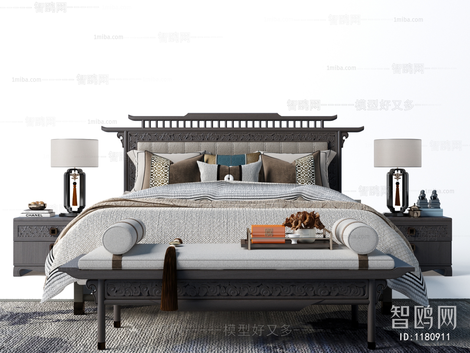 New Chinese Style Double Bed