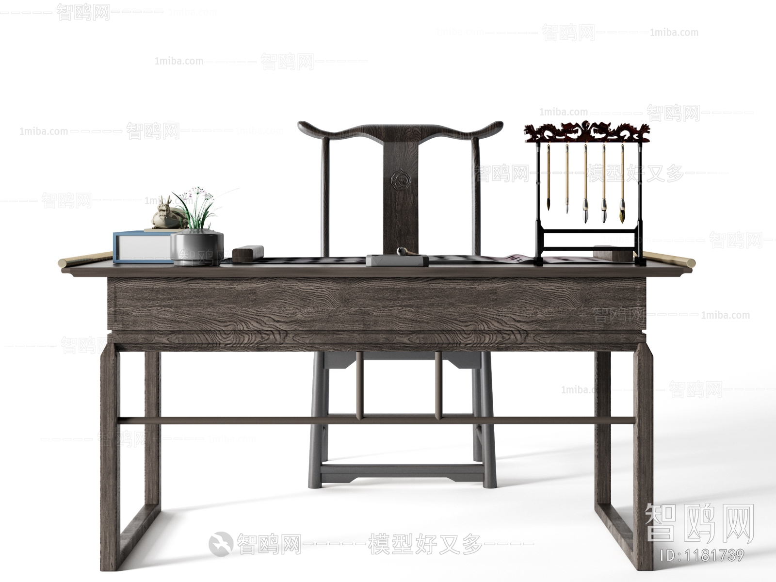 New Chinese Style Computer Desk And Chair