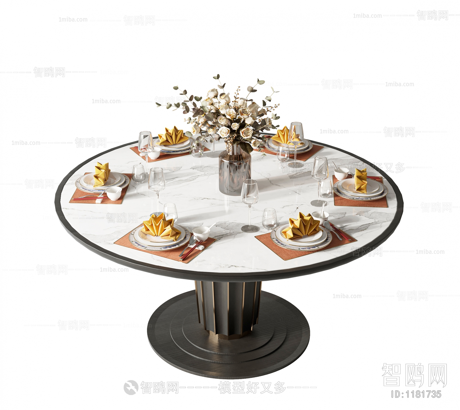 新中式圆形餐桌