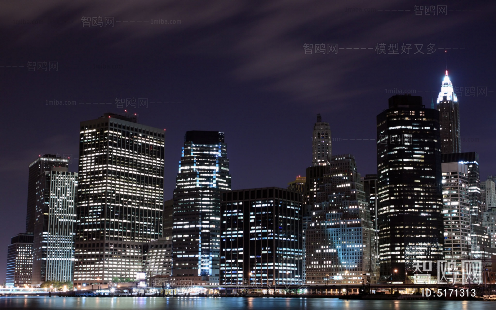 都市夜景贴图3D模型下载