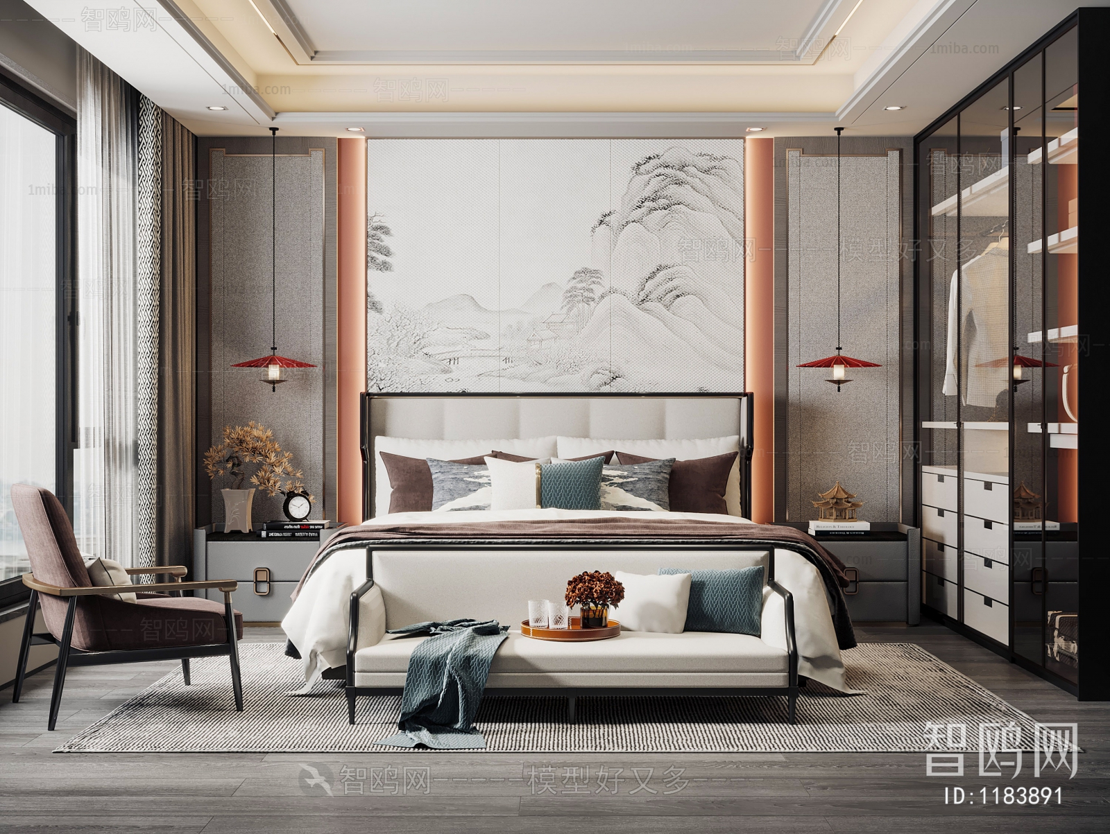 New Chinese Style Bedroom