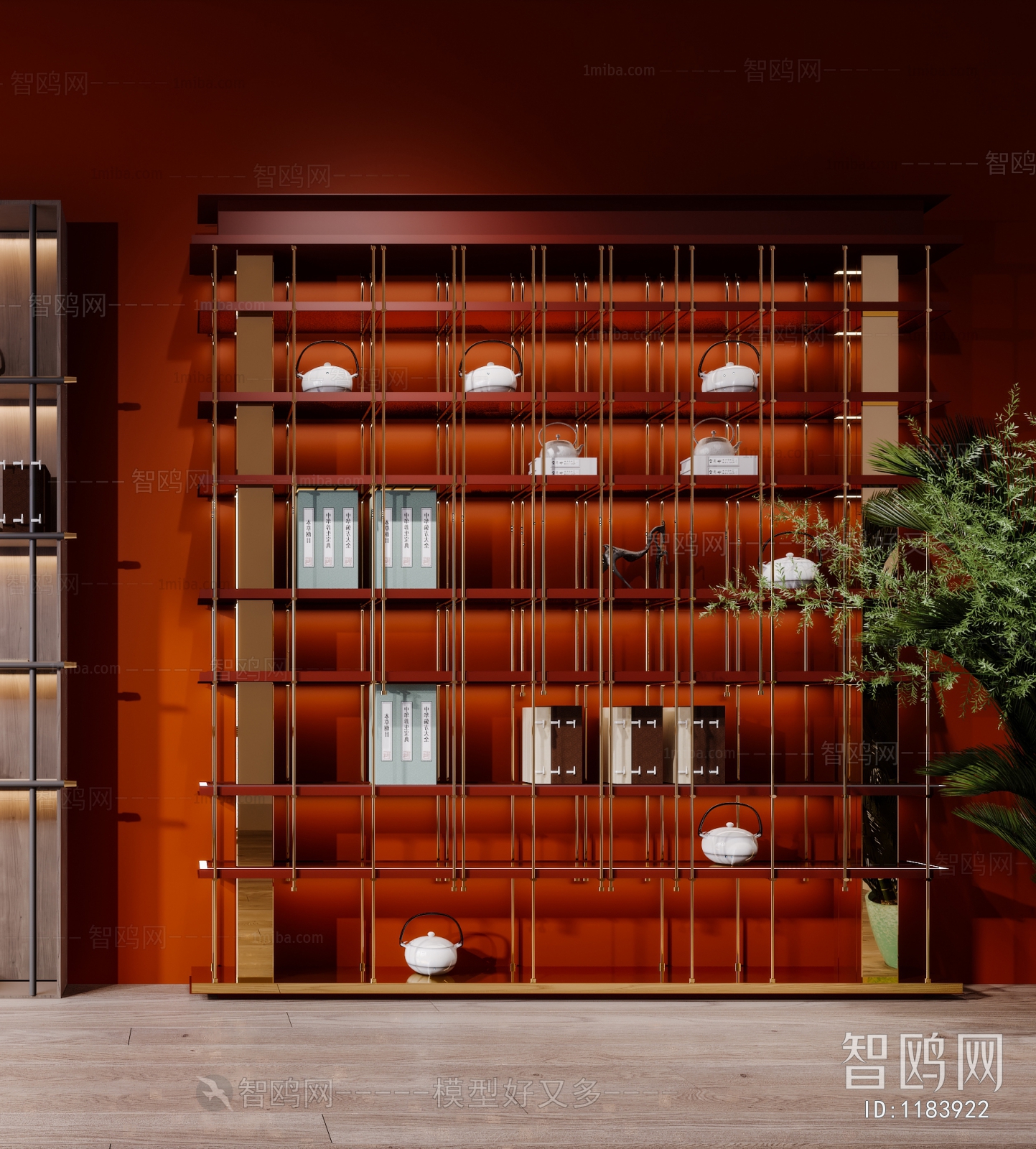 新中式书柜装饰柜组合