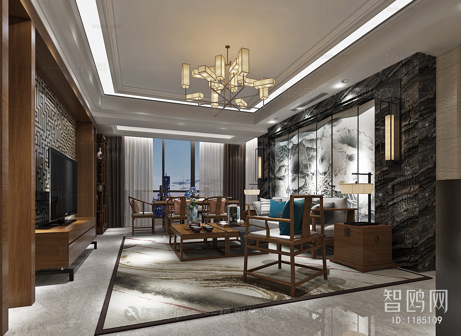 New Chinese Style A Living Room