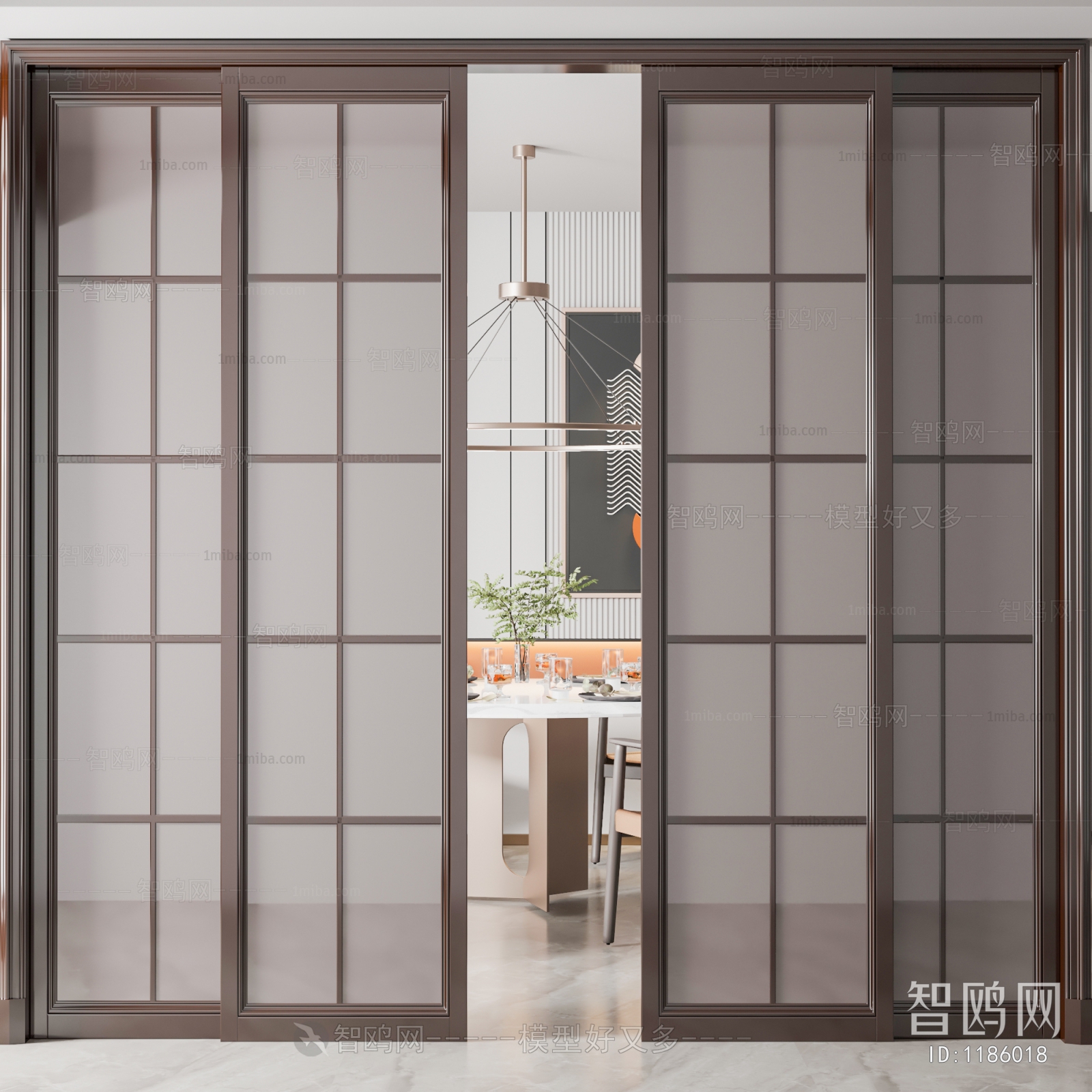 New Chinese Style Sliding Door