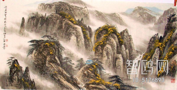 新中式水墨山水画