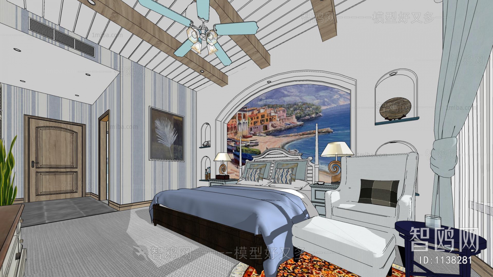 Mediterranean Style Guest Room