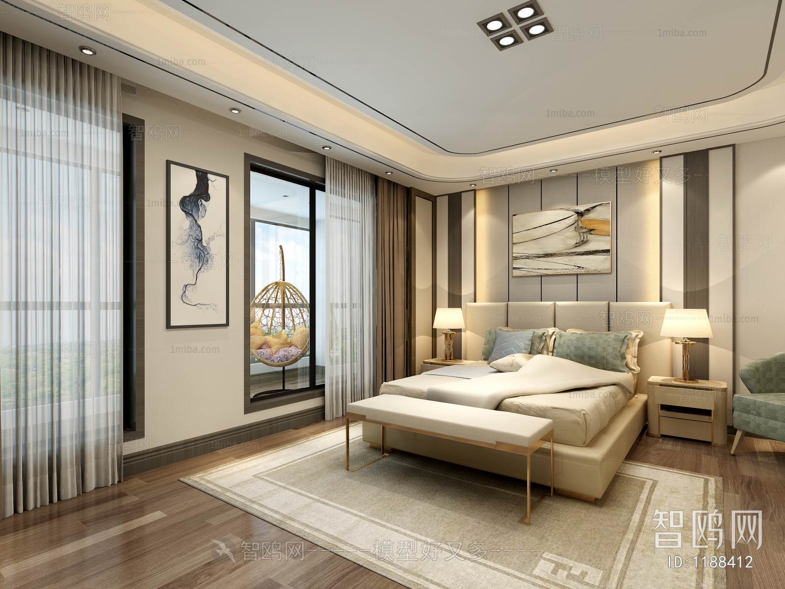 New Chinese Style Bedroom