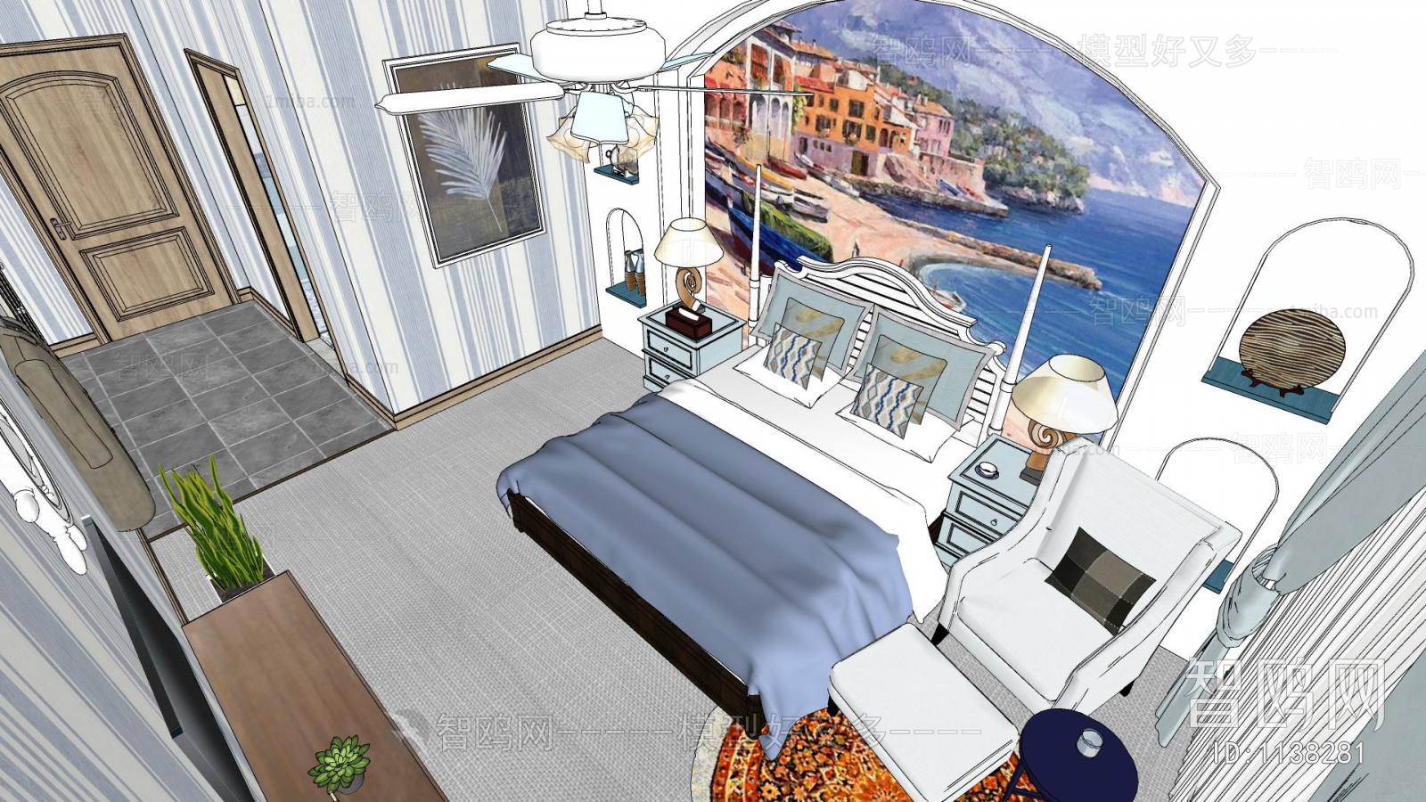 Mediterranean Style Guest Room