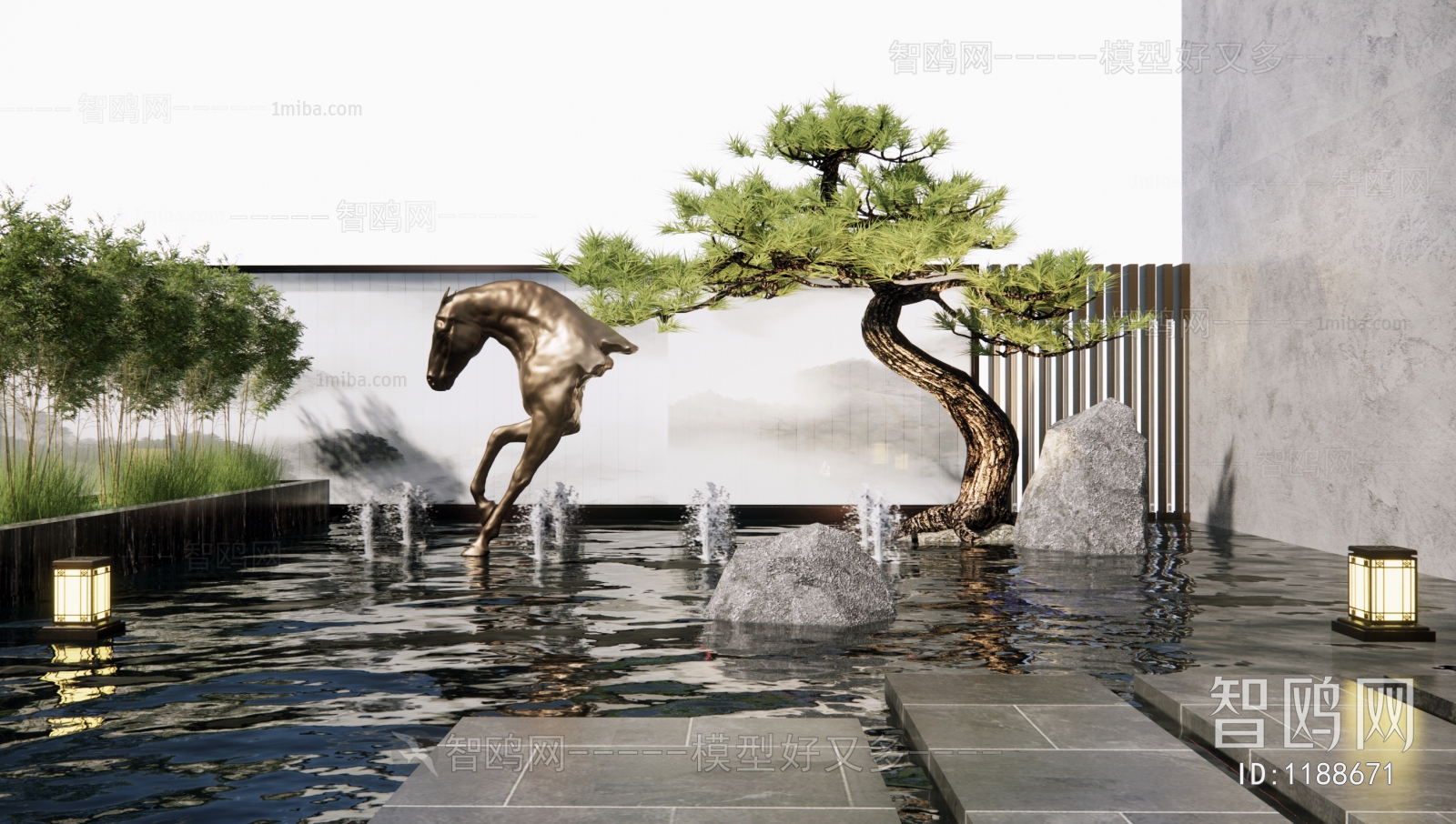 New Chinese Style Courtyard/landscape