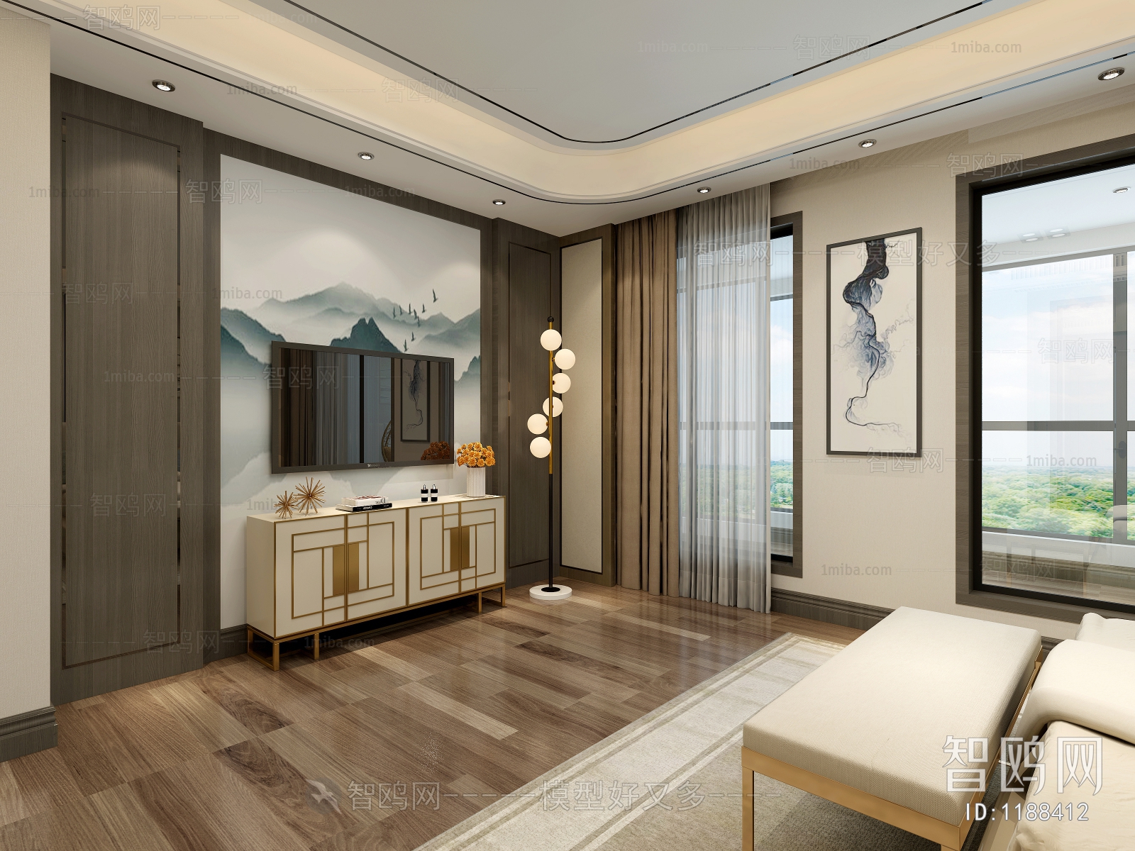 New Chinese Style Bedroom