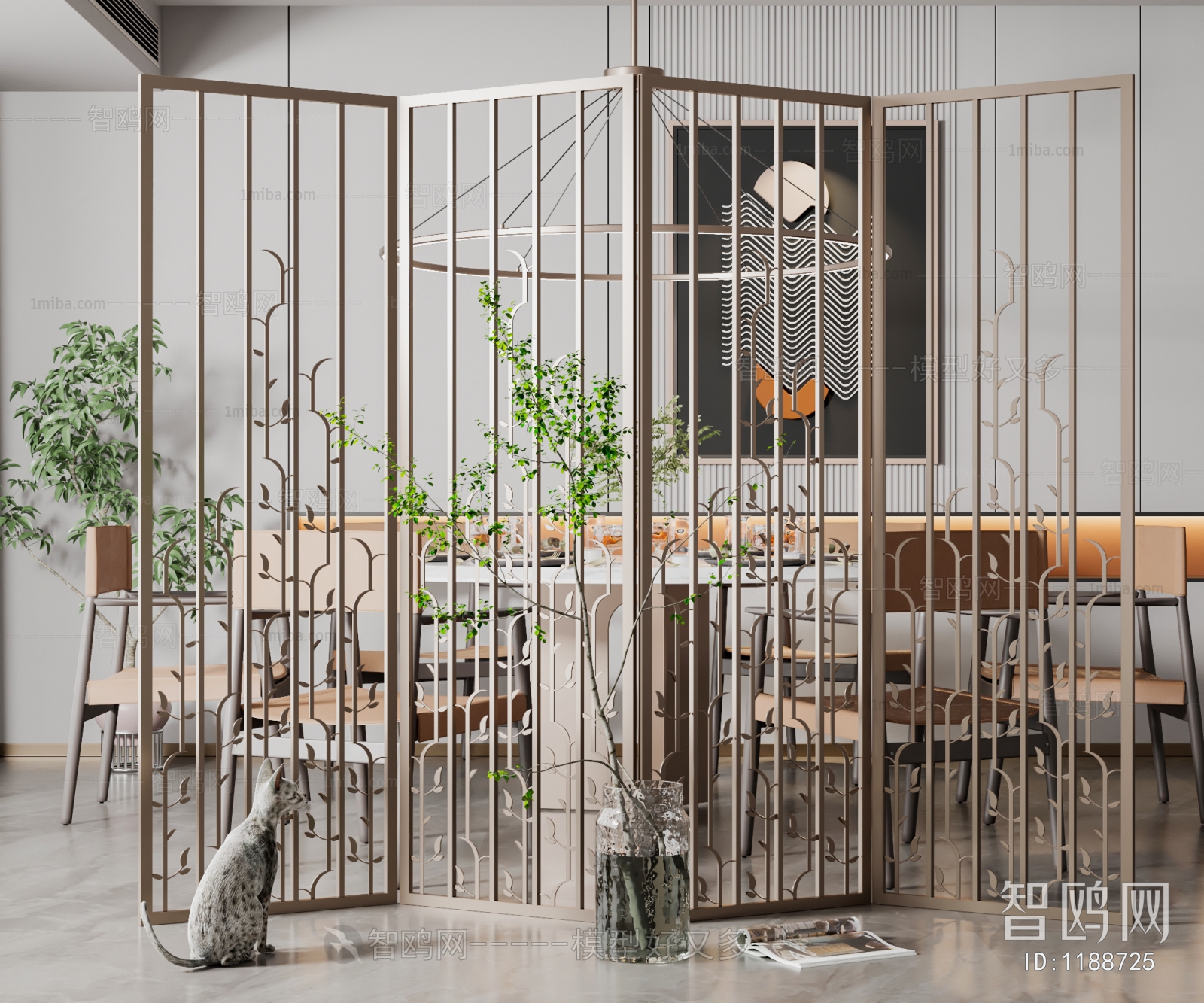 New Chinese Style Metal Screen Partition