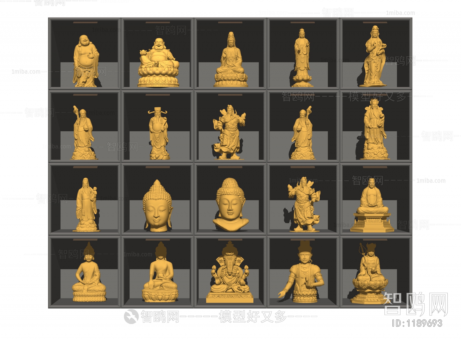 新中式观音菩萨佛像雕塑摆件组合