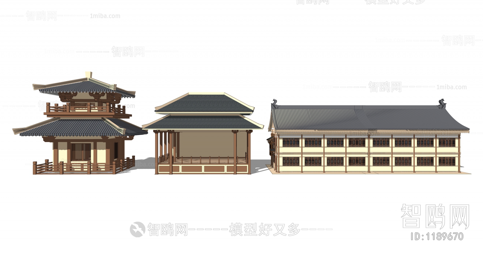 New Chinese Style Ancient Architectural Buildings