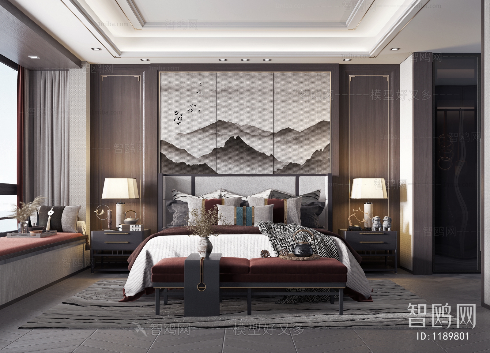 New Chinese Style Bedroom